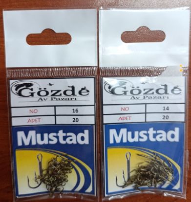 Mustad 3553 3'lü Olta İğnesi ( Frangulli ) 20 Adet  resmi